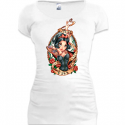 Женская удлиненная футболка с Белоснежкой