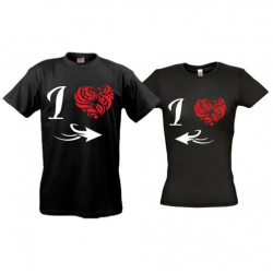 Парні футболки Серце з завитками
