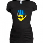 Женская удлиненная футболка Pray for Ukraine (2)