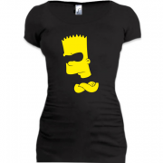 Женская удлиненная футболка Барт Симпсон силуэт