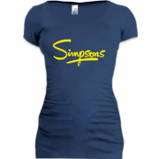 Женская удлиненная футболка с надписью Симпсоны