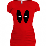 Женская удлиненная футболка Deadpool (глаза)