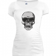 Женская удлиненная футболка с железным черепом