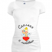 Женская удлиненная футболка для беременных Сделано с любовью (2)