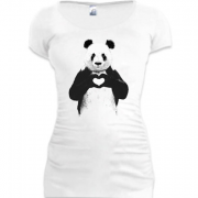 Подовжена футболка Панда з серцем
