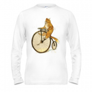 Чоловічий лонгслів Кіт на велосипеді