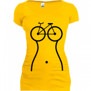 Женская удлиненная футболка Вело-Girl