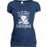 Женская удлиненная футболка Лабрадор