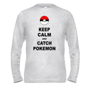 Чоловічий лонгслів Keep calm and catch pokemon