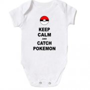 Детское боди Keep calm and catch pokemon