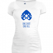 Женская удлиненная футболка One Shot - One Kill