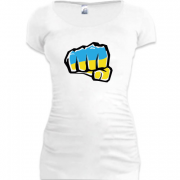 Женская удлиненная футболка Кулак патриота