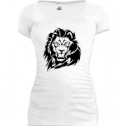 Женская удлиненная футболка с контурным львом