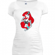 Женская удлиненная футболка с Русалочкой - готом