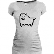 Женская удлиненная футболка Undertale game dog (2)