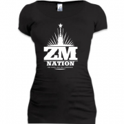 Женская удлиненная футболка ZM Nation Кто знает тот поймет