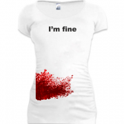 Женская удлиненная футболка I'm fine (2)