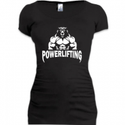 Женская удлиненная футболка Powerlifting bear