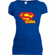 Женская удлиненная футболка Supergirl