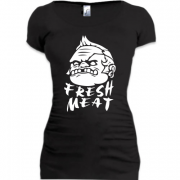 Женская удлиненная футболка Fresh meat
