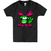 Детская футболка с новогодним оленем