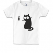 Детская футболка Кошка с рыбкой