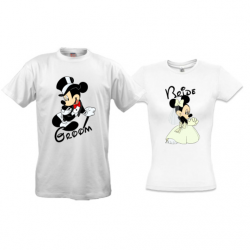 Парні футболки Міккі і Міні Маус - наречений і наречена