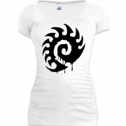 Женская удлиненная футболка Starcraft zerg