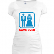 Женская удлиненная футболка Game over