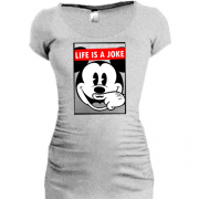 Женская удлиненная футболка Life is a joke