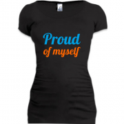 Женская удлиненная футболка Proud of myself