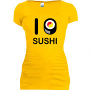 Женская удлиненная футболка Я люблю суши