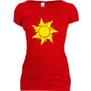 Женская удлиненная футболка с солнцем