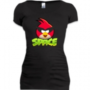 Женская удлиненная футболка Angry birds Space