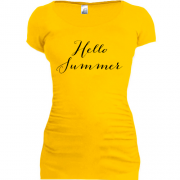 Женская удлиненная футболка Hello Summer (Привет лето)