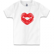 Детская футболка Поцелуй в виде сердца