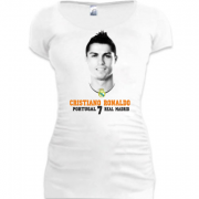 Женская удлиненная футболка с Cristiano Ronaldo