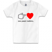 Детская футболка Оно умеет любить