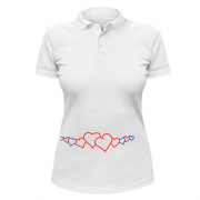 Жіноча футболка-поло з поясом з сердець