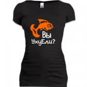 Женская удлиненная футболка Вы УхуЕли?