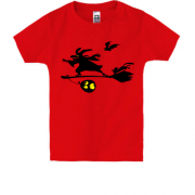 Детская футболка с ведьмой на метле