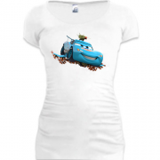 Женская удлиненная футболка Молния Маквин с ракетами