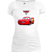 Женская удлиненная футболка Тачки 3 - Молния Маквин
