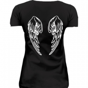Женская удлиненная футболка Крылья Ангела (2)