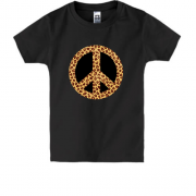 Детская футболка peace (леопард)