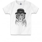 Дитяча футболка з тигром в капелюсі