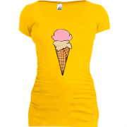 Женская удлиненная футболка Ice cream