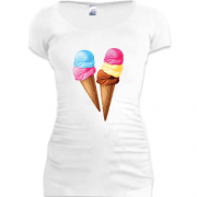 Женская удлиненная футболка Sweet Ice Cream