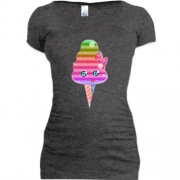 Женская удлиненная футболка Гламурное мороженко