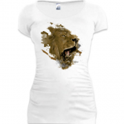Женская удлиненная футболка с вырывающимся львом